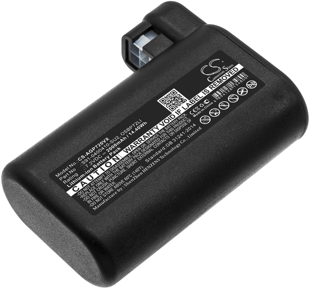 Cameron Sino Technology Electrolux OSIRIS akumuliatorius 00277484 900942300 900942337 AEG 900258195 900277268 900277283 OSBP72LI S91-0400410-SU2 OSBP72LI25 7,2V 2000mAh Li-Ion