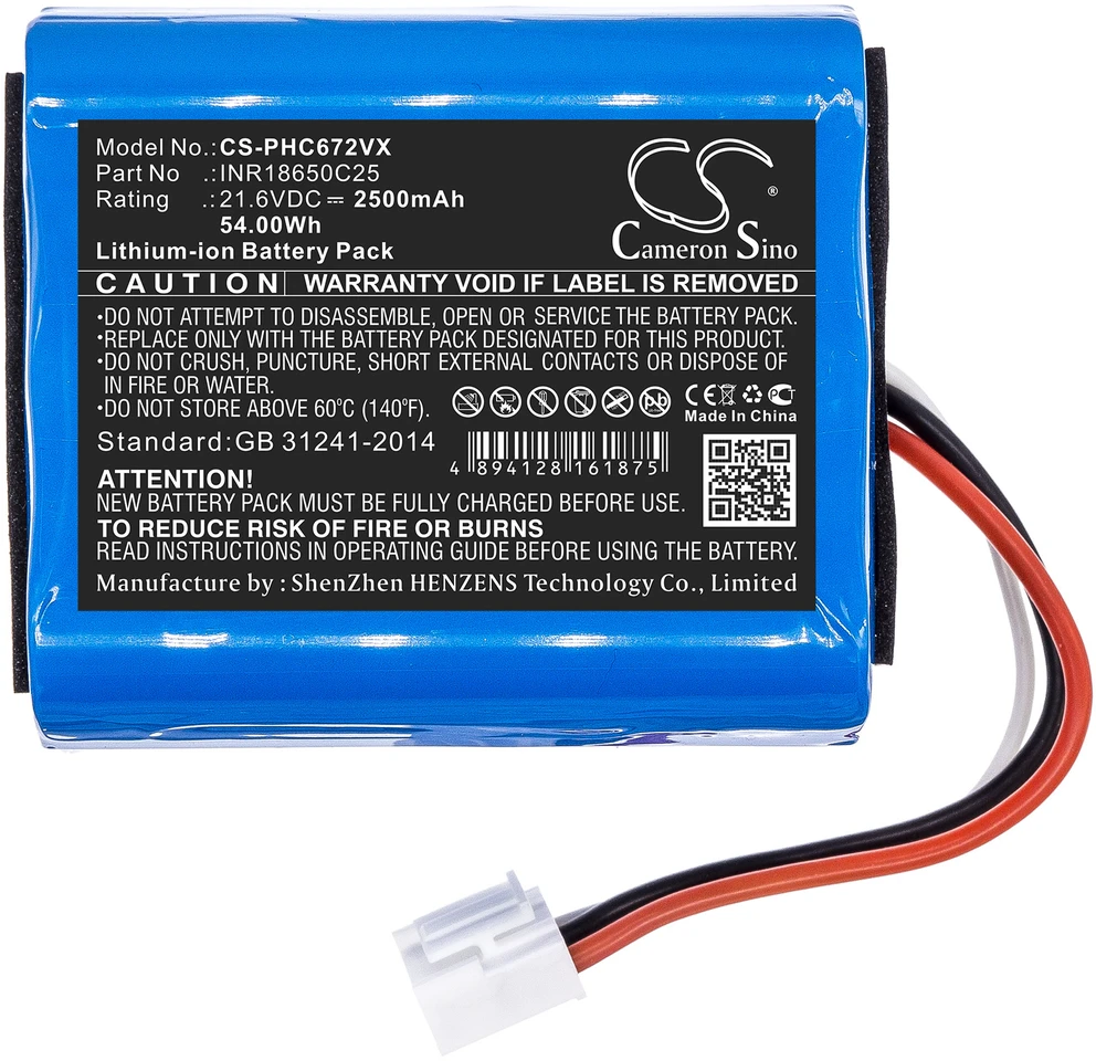 Akumuliatorius Avacom Cameron Sino Technology INR18650C25 3000-018-25613 3000-029-06404 BL7734 21,6 V baterija, skirta Philips SpeedPro Aqua FC6726/01