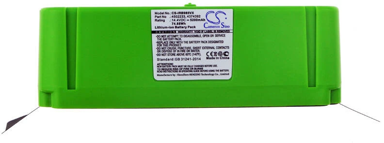 Cameron Sino Technology IRobot Roomba 4376392 640 670 670 680 960 960 980 14,4 V 5200 mAh ličio jonų akumuliatorius