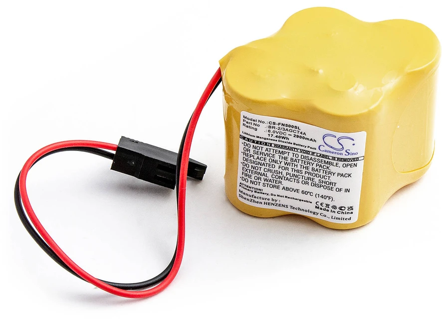 Cameron Sino Technology Ličio baterija Fanuc BR-2/3AGCT4A, BR2/3AGCT4A, A98L-0031-0025, A98L00310025 6V 2900mAh
