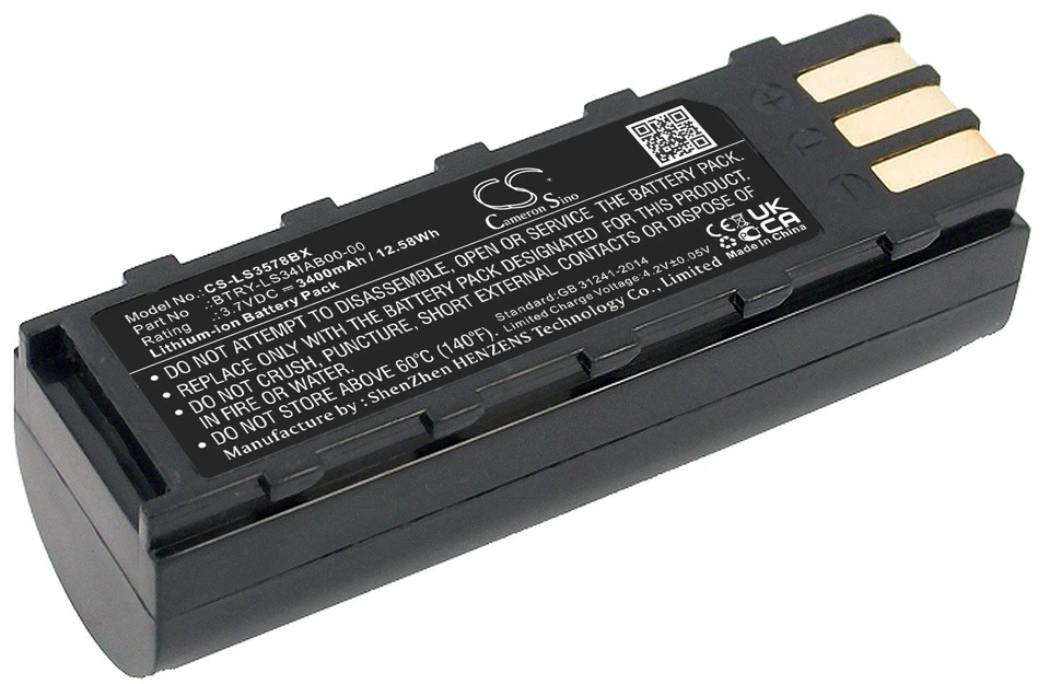 Akumuliatorius Cameron Sino Technology Skaitytuvo baterija SYMBOL 21-62606-01, BTRY-LS34IAB00-00 3.7V 3400mAh, skirta DS3478, DS3578, DSS3478, LS3478, LS3578, XS3478