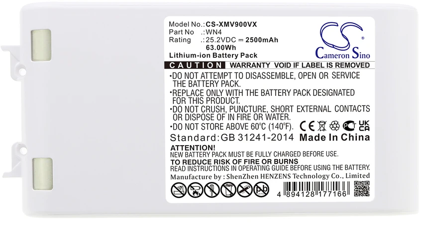 Cameron Sino Technology Xiaomi akumuliatorius skirtas Dreame V8 V9 V10 V9P V9B WN4 VVN4 25,2V 2500mAh Li-Ion