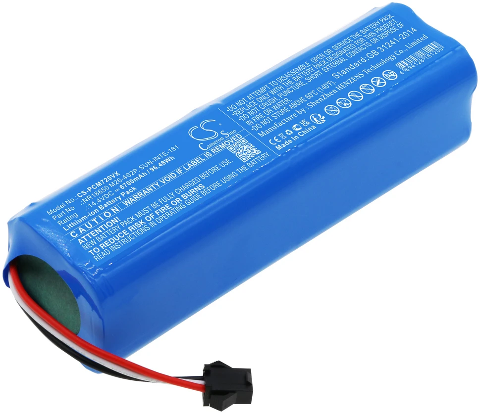 „Cameron Sino Technology Xiaomi SUN-INTE-181“ 14,4 V 6700 mAh ličio jonų akumuliatorius, skirtas „Xiaomi Viomi S9 Proscenic M8 PRO“