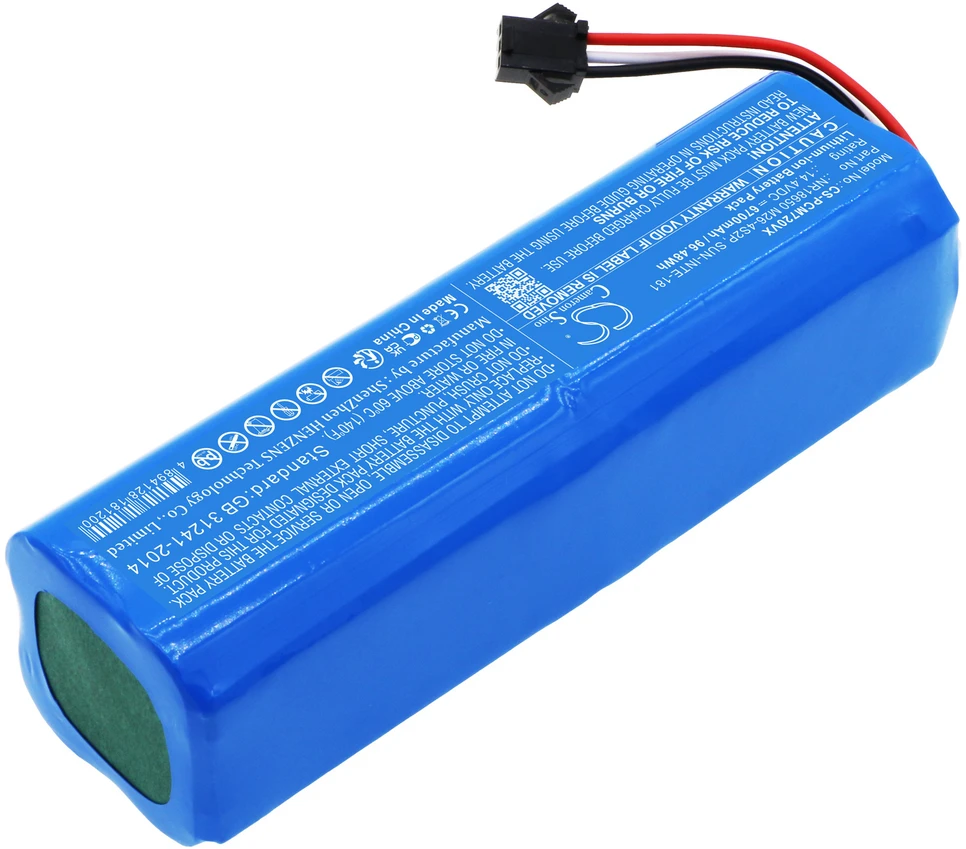 „Cameron Sino Technology Xiaomi SUN-INTE-181“ 14,4 V 6700 mAh ličio jonų akumuliatorius, skirtas „Xiaomi Viomi S9 Proscenic M8 PRO“