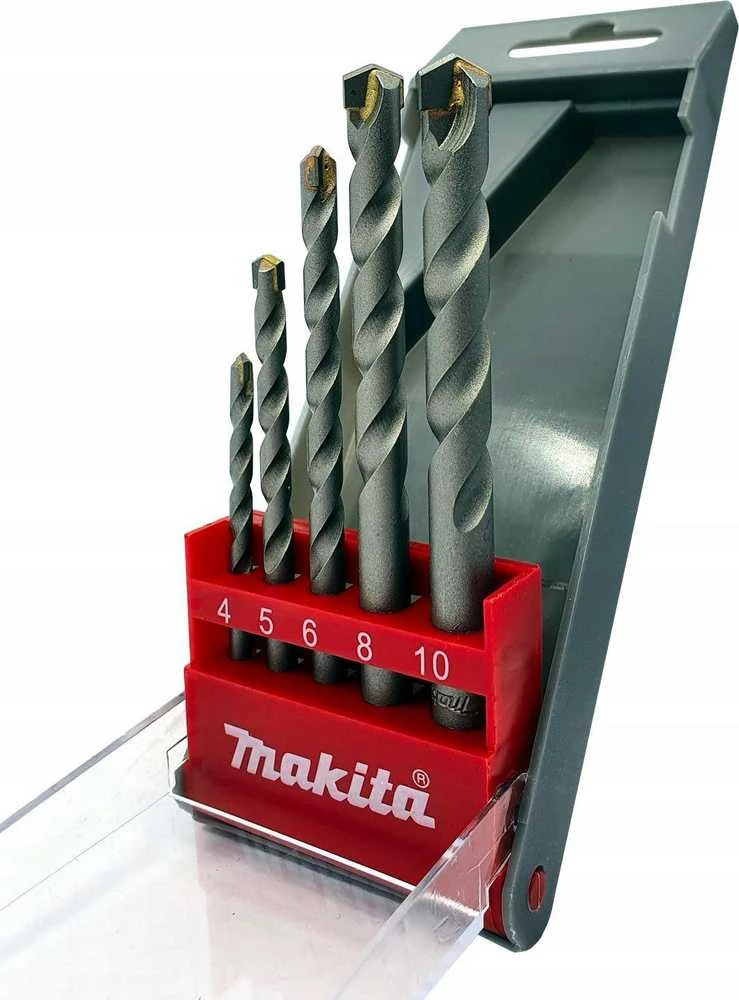 Grąžtas Makita Grąžtų mūrui komplektas(4x70mm; 5x85mm; 6x100mm; 8x110mm, 10x110) D-05175
