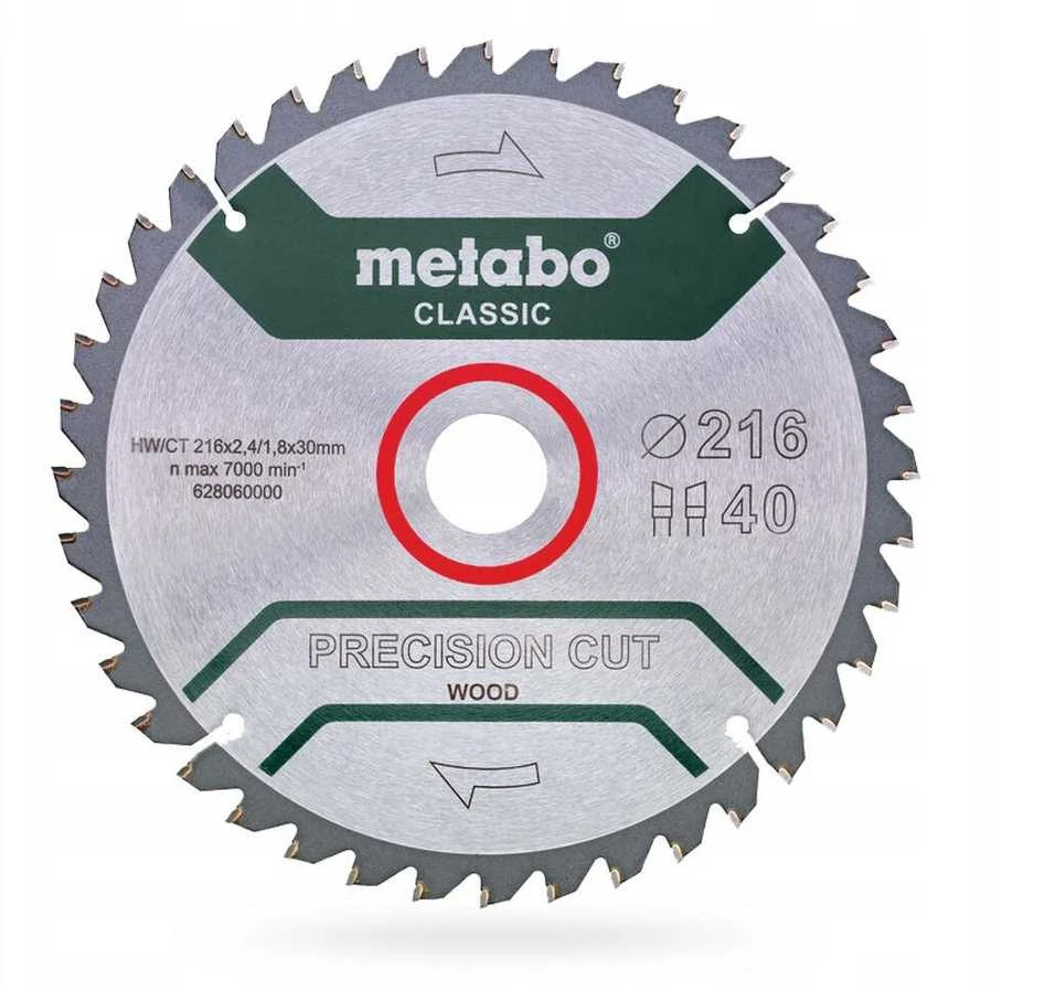 Pjovimo diskas Classic 216x2,4/1,8x30mm, z40, WZ, -5°, Metabo