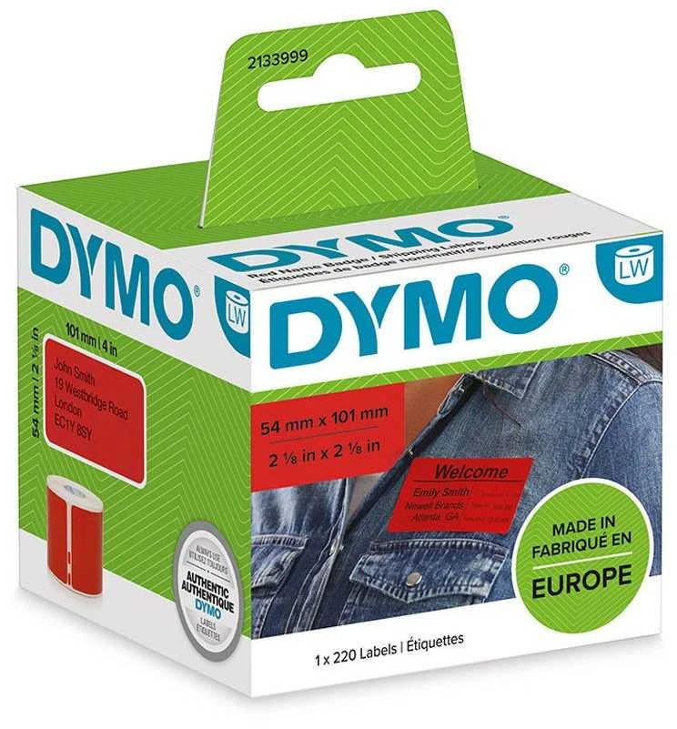 DYMO Etiketės 54 x 101mm / (2133399) - Raudonos
