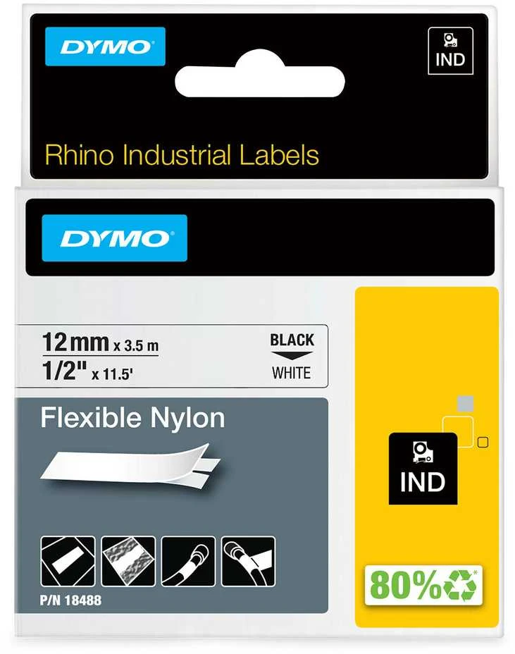 Dymo Nailoninė juostelė RHINO 12MMx3.5M, BALTA