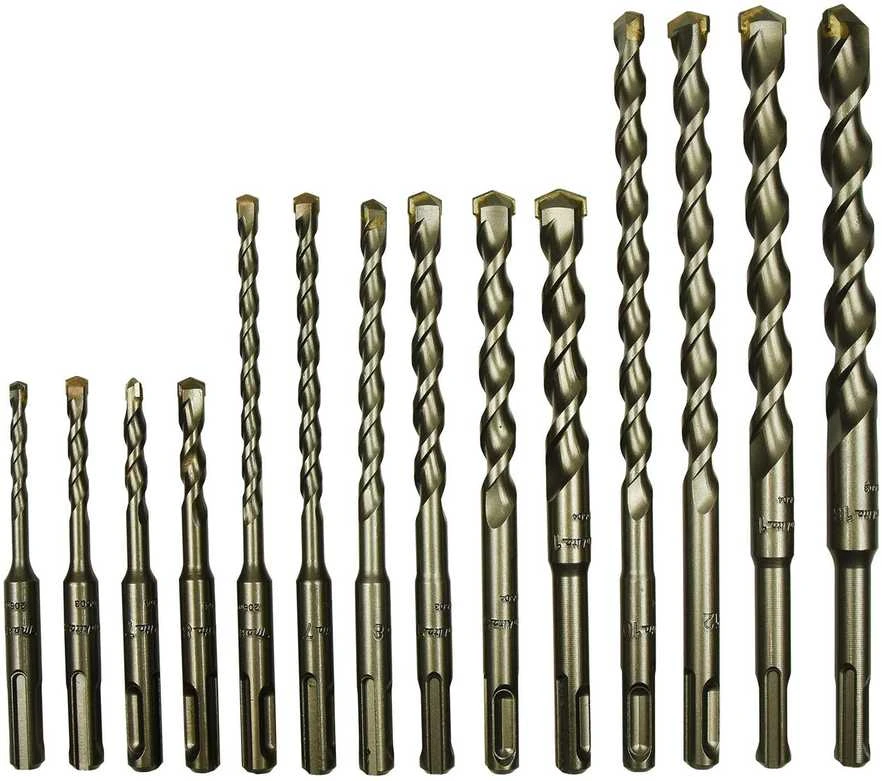 Grąžtas 14 dalių grąžtų rinkinys Makita D-71956; SDS-Plus