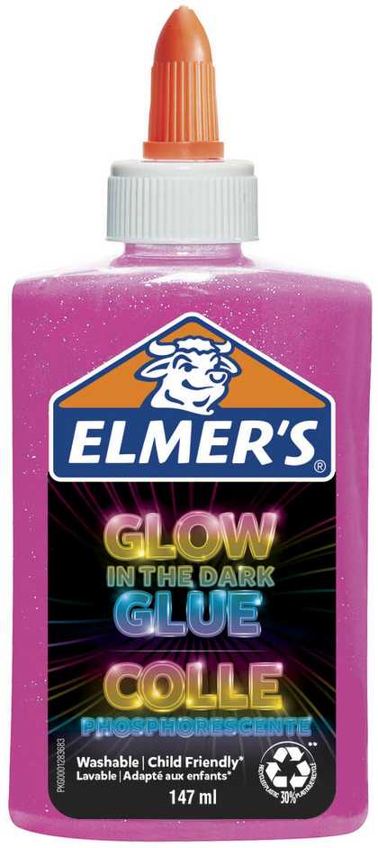 Elmer's Klijai Slime rožinės spalvos, šviečiantys tamsoje 147ml - 2162079