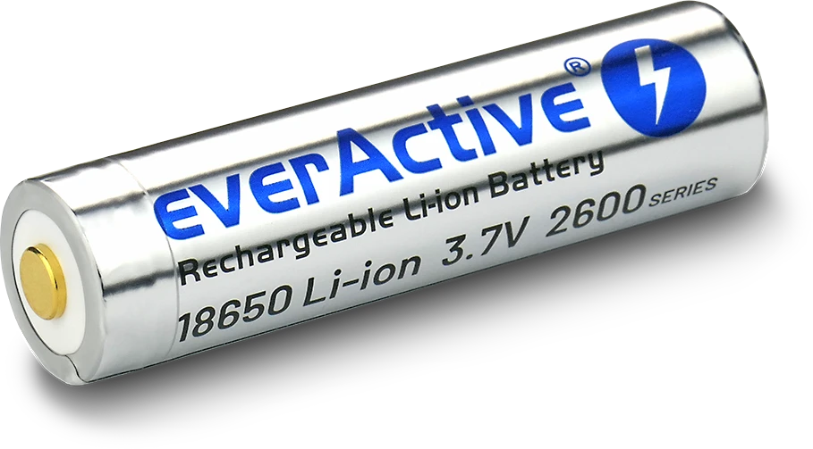 everActive USB įkraunamas 18650 3,7V 2600mAh akumuliatorius su PCM