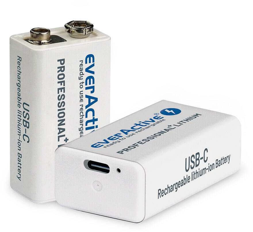 everActive Lithium USB-C įkraunamas 9V 550mAh akumuliatorius