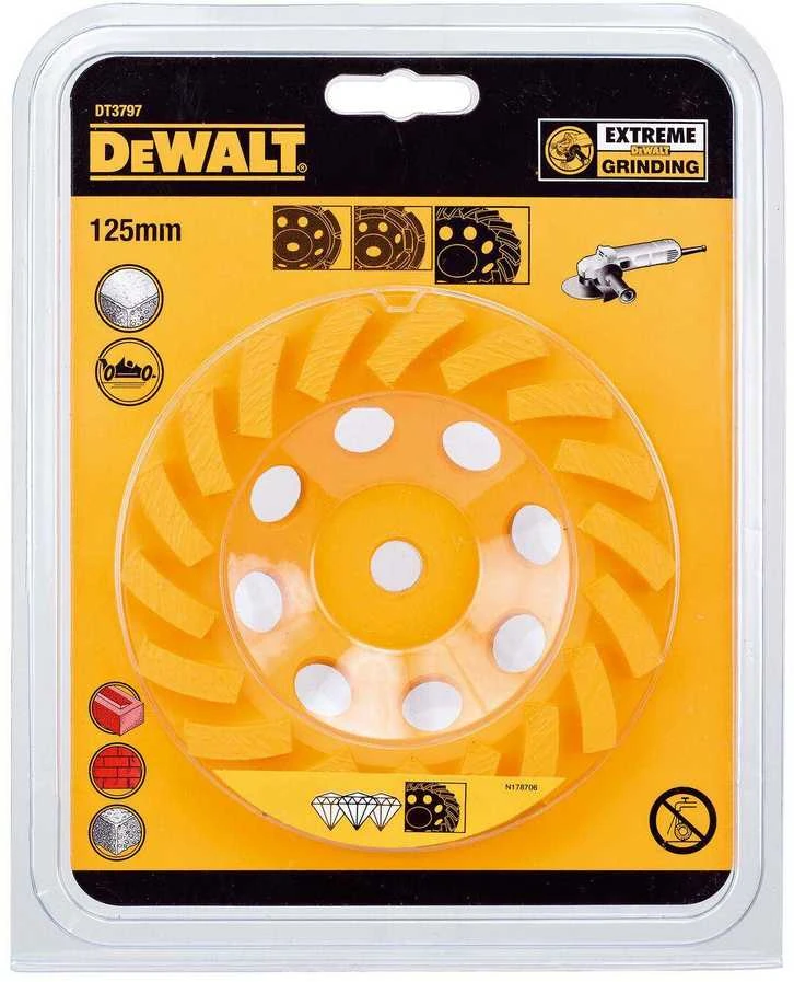 Deimantinis šlifavimo diskas DeWalt TURBO; 125 mm