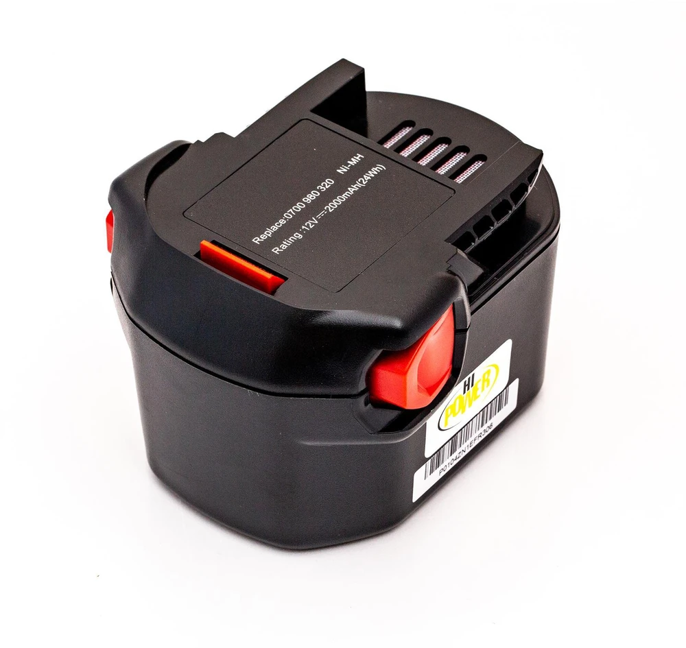Hi Power AEG 4932352532, 4932399696, 4932399697, 4932399698 12V 2.0Ah NiMH akumuliatorius, skirtas elektriniams įrankiams BS 12 G, BS 12X-R, BSB 12 G, BSB 12 STX-R, BSS 12 RW