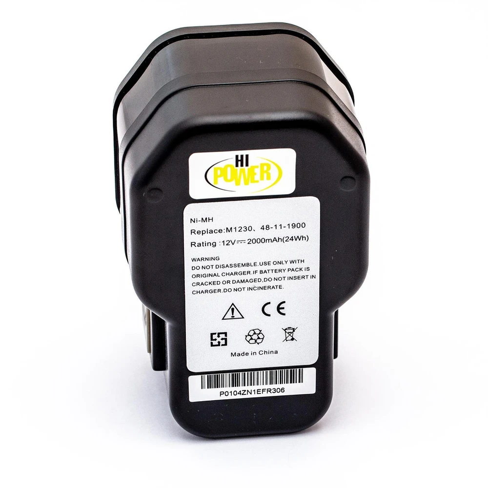 Hi Power AEG Akumuliatorius 4932367904, 4932376508, BPS3000 B12, BX12, BXS12, BXL12 12V 2.0Ah NiMH, skirtas AEG elektriniams įrankiams