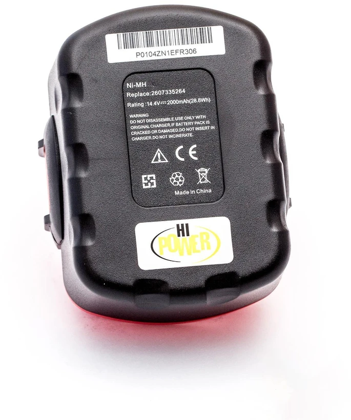 Hi Power Akumuliatorius Bosch 2607335263, 2607335264, 2607335275, 2607335276, 2607335385 14.4V 2.0Ah, skirtas elektriniams įrankiams PSR14.4VE, GSR14.4V, GSB14.4VE-2, GST 14.4V, GWS 14.4V