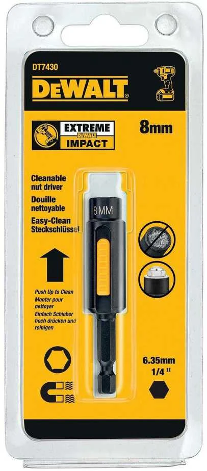 DEWALT KOŃCÓWKA Z NASADKĄ 8mm SAMOCZYSZCZĄCA