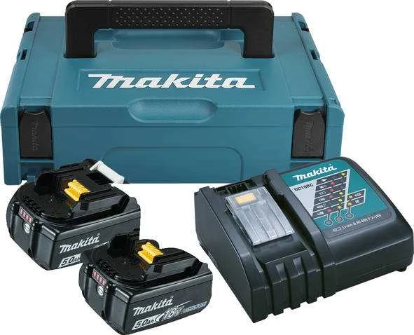 Makita Akumuliatorių ir kroviklio komplektas LXT® 197624-2 18V • BL1850B x2 • DC18RC • LXT®