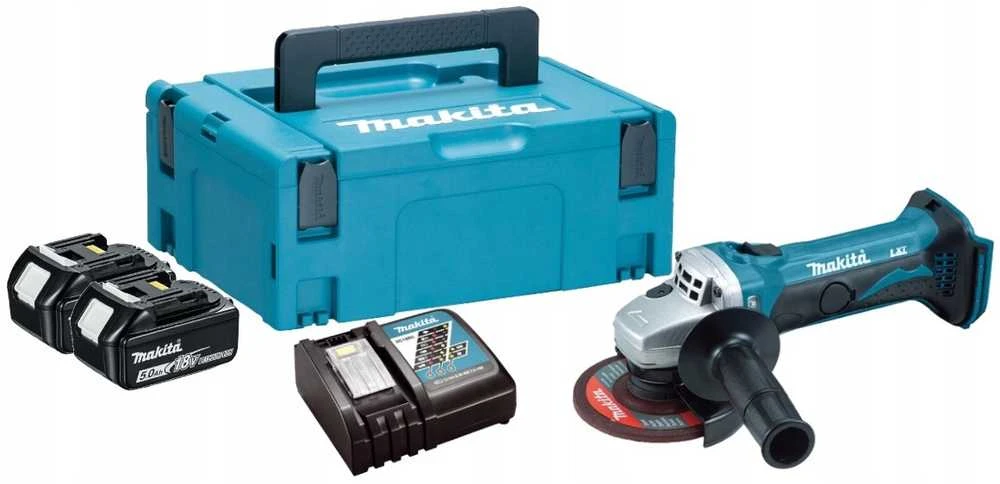Makita DGA452RTJ šlifuoklis su akumuliatorių komplektu