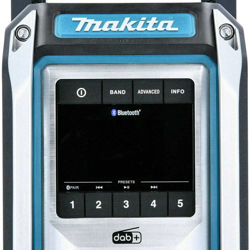 Makita DMR115 Radijas, CXT (12V Max (10,8V) / LXT (18V) baterijos, Žemųjų dažnių garsiakalbis, Bluetooth ir USB, DAB/DAB+