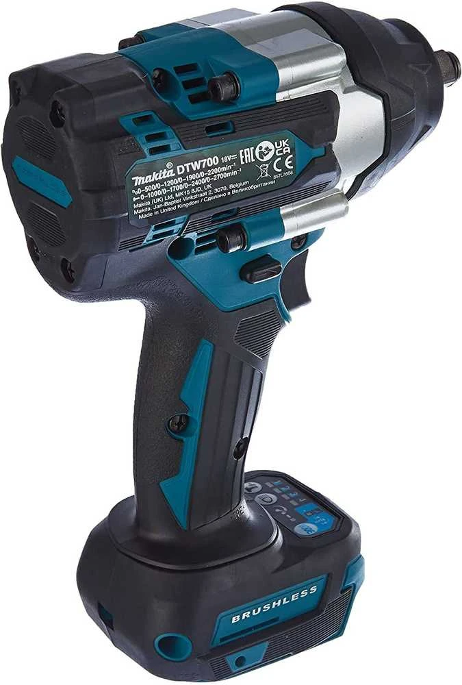 Makita DTW700Z Akumuliatorinis smūginis veržliasukis 18V, 700/1000 Nm, LED 1/2", Be akumuliatorių ir kroviklio!