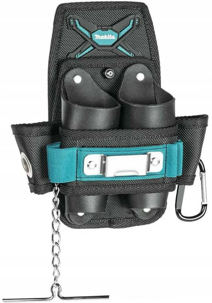 Makita Sutvirtintas 4-ių skyrių ir tvirtinimų dėklas elektriko įrankiams. Kabinamas prie diržo. E-15279