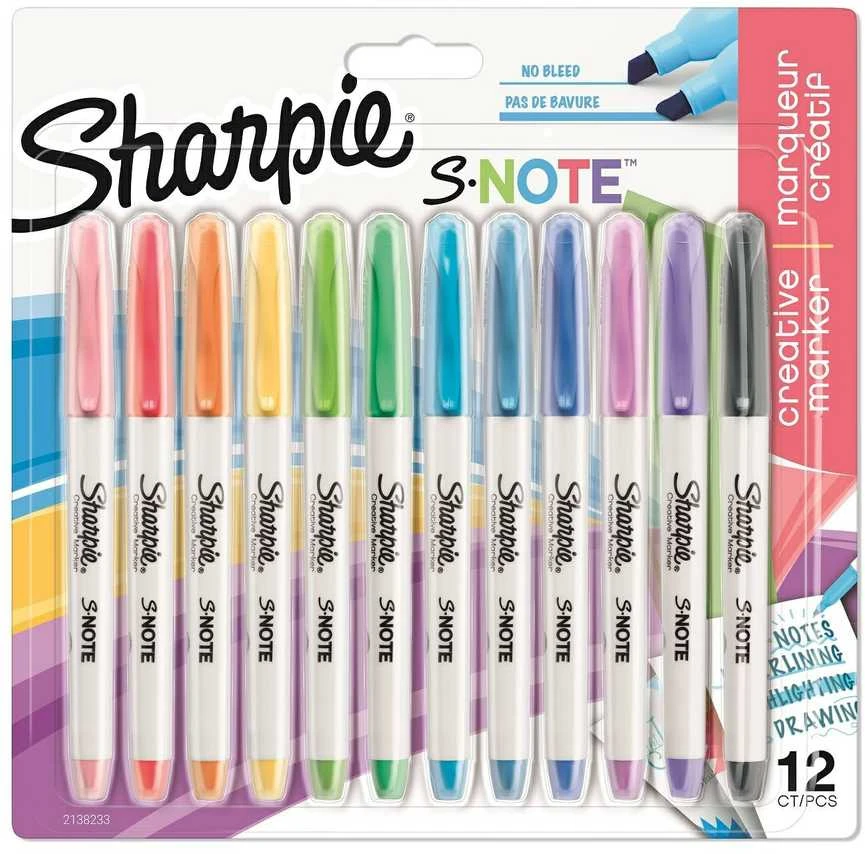Markerių rinkinys Sharpie S-note Mix 12 vnt. - 2138233