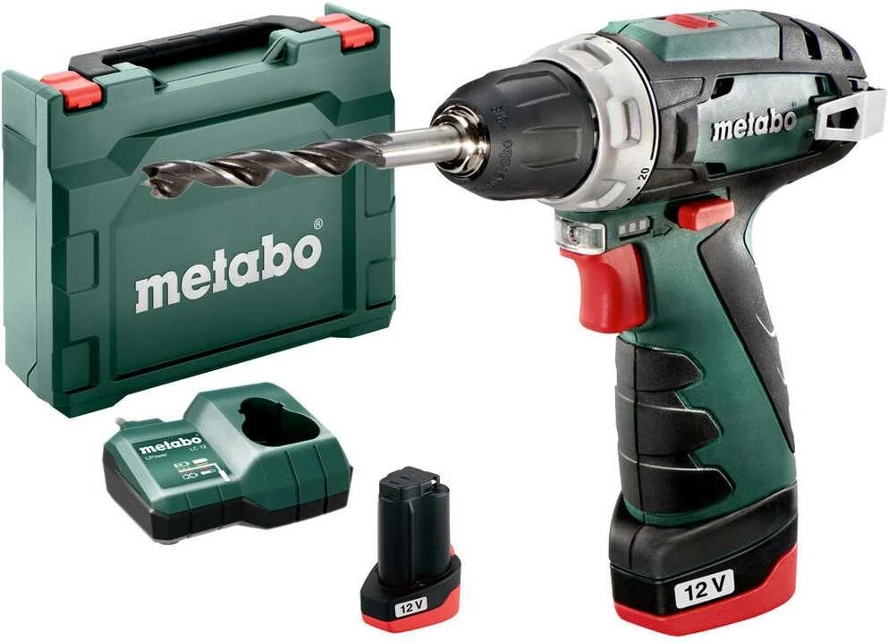 Metabo Akumuliatorinis suktuvas/gręžtuvas PowerMaxx BS Basic, 17/34Nm, 2x2,0Ah, lagaminas