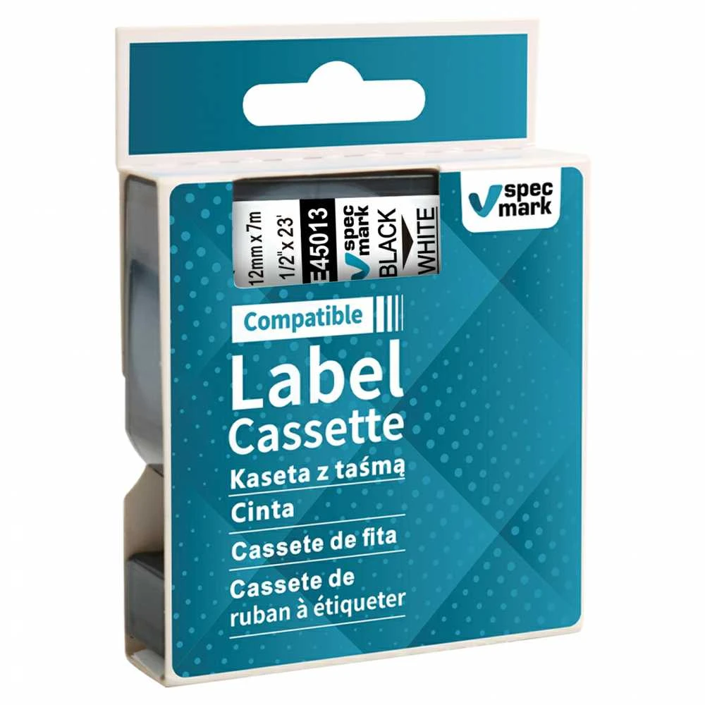 Neoriginali DYMO D1 Juostelė 12mm x7m / juodas ant baltos (45013 / S0720530)