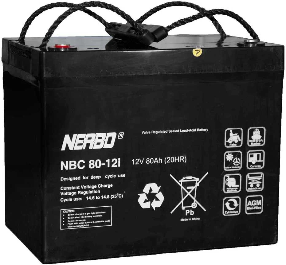 Armac NERBO NBC 80-12i 12V 80Ah AGM Akumuliatorius, nereikalaujantis priežiūros, skirtas cikliniam darbui