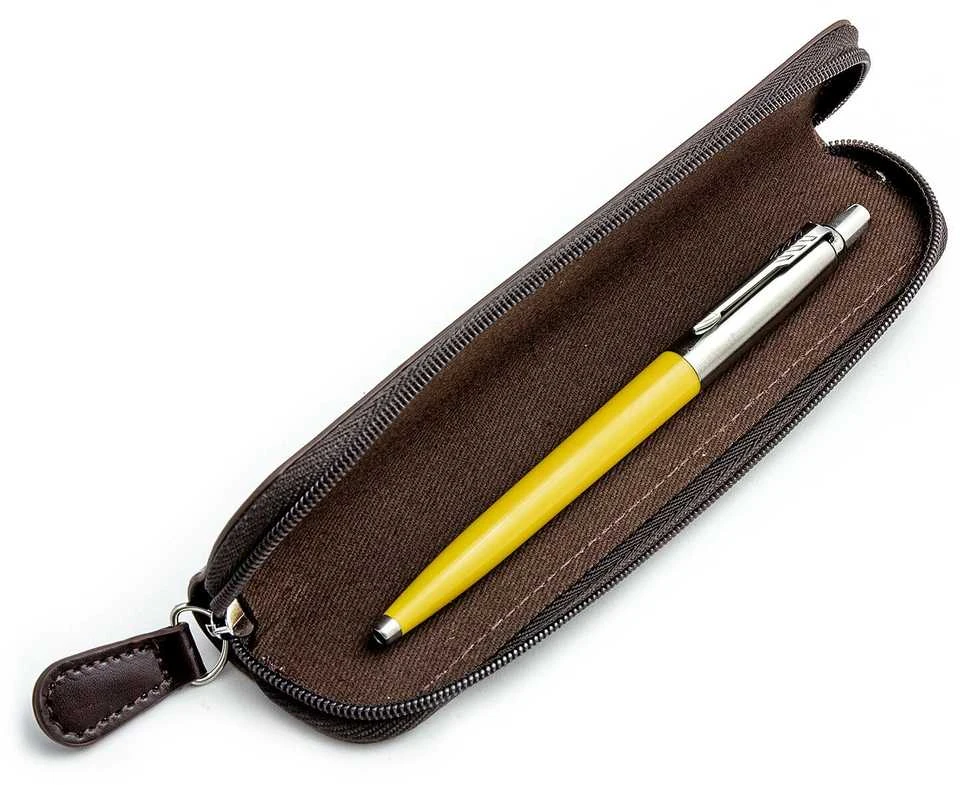 Parker Jotter Geltona dovanų rinkinys rudame dėkle