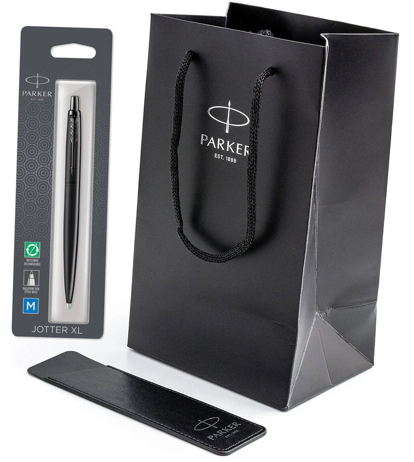 Parker Jotter Monochrome tušinukų rinkinys dėkle su dovanų maišeliu