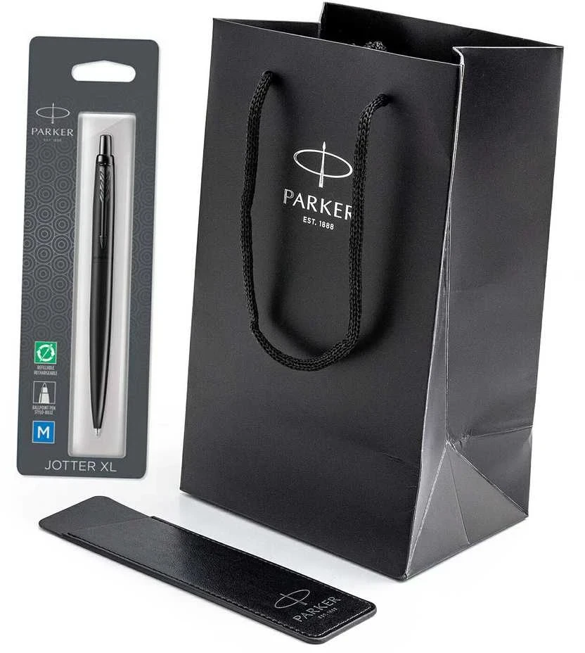 Parker Jotter Monochrome tušinukų rinkinys dėkle su dovanų maišeliu