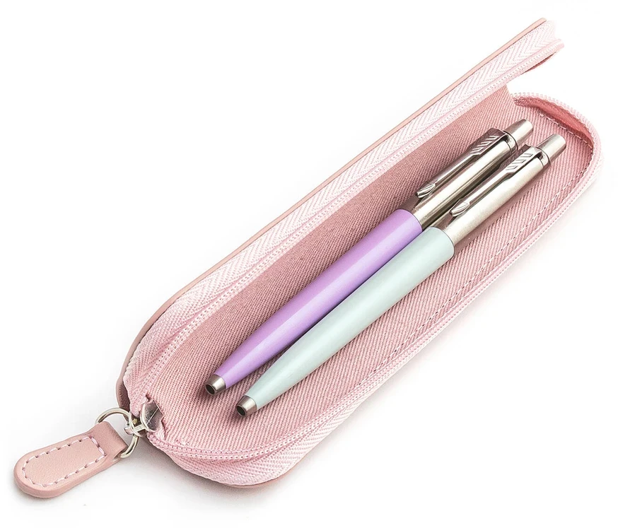 Parker Jotter Originals Lilac ir Pastel Mėlyna Tušinukų dovanų rinkinys su rožiniu dėklu