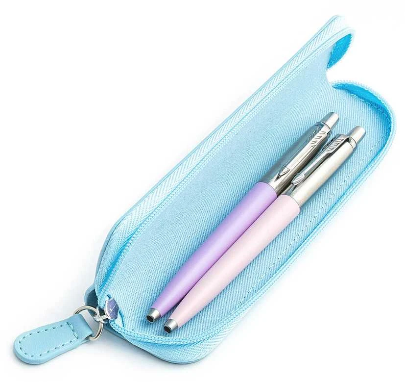 Parker Jotter Originals Lilac ir Rožinė Tušinukų dovanų rinkinys su mėlynu dėklu