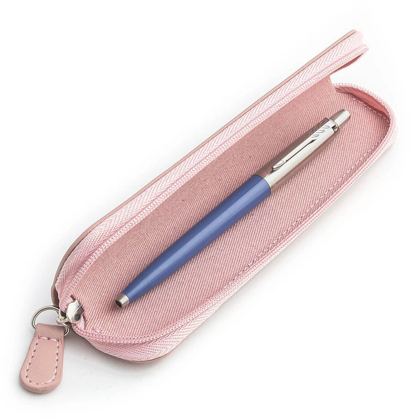 Parker Jotter Originals Mėlyna Tušinuko dovanų rinkinys su rožiniu dėklu