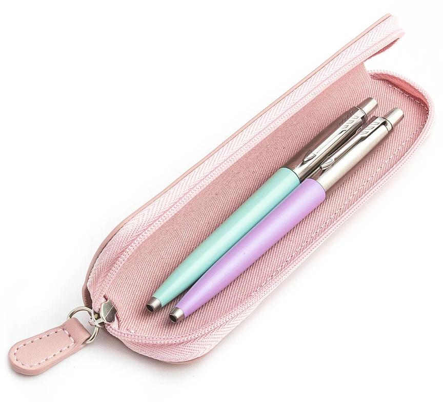 Parker Jotter Originals Mint ir Lilac Tušinukų dovanų rinkinys su rožiniu dėklu