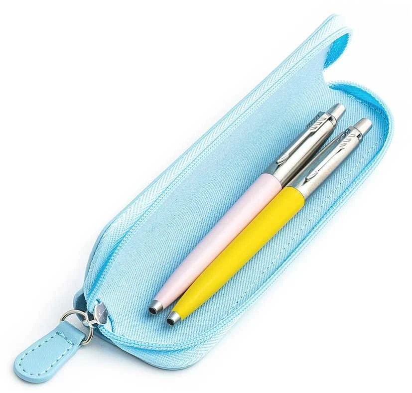 Parker Jotter Originals Rožinė ir Geltona Tušinukų dovanų rinkinys su mėlynu dėklu