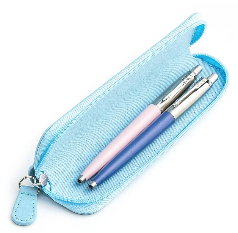 Parker Jotter Originals Rožinė ir Mėlyna Tušinukų dovanų rinkinys su mėlynu dėklu