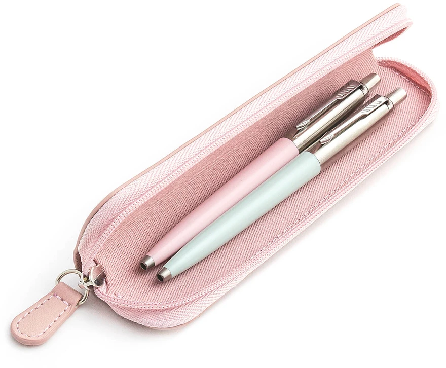 Parker Jotter Originals Rožinė ir Pastel Mėlyna Tušinukų dovanų rinkinys su rožiniu dėklu