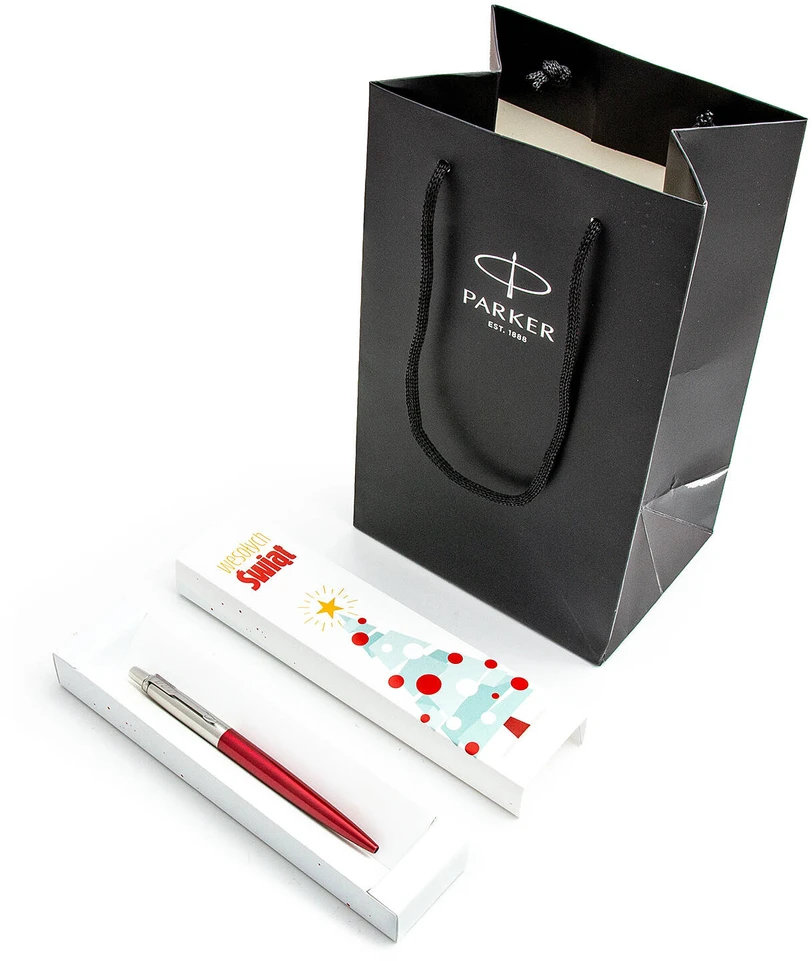 Parker Jotter Raudona tušinukų rinkinys dovanų dėžutėje su dovanų maišeliu