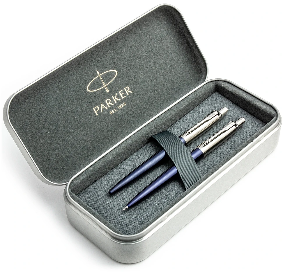 Parker Jotter Royal Mėlyna CT pieštuko ir pieštukų rinkinys metalinėje dėžutėje