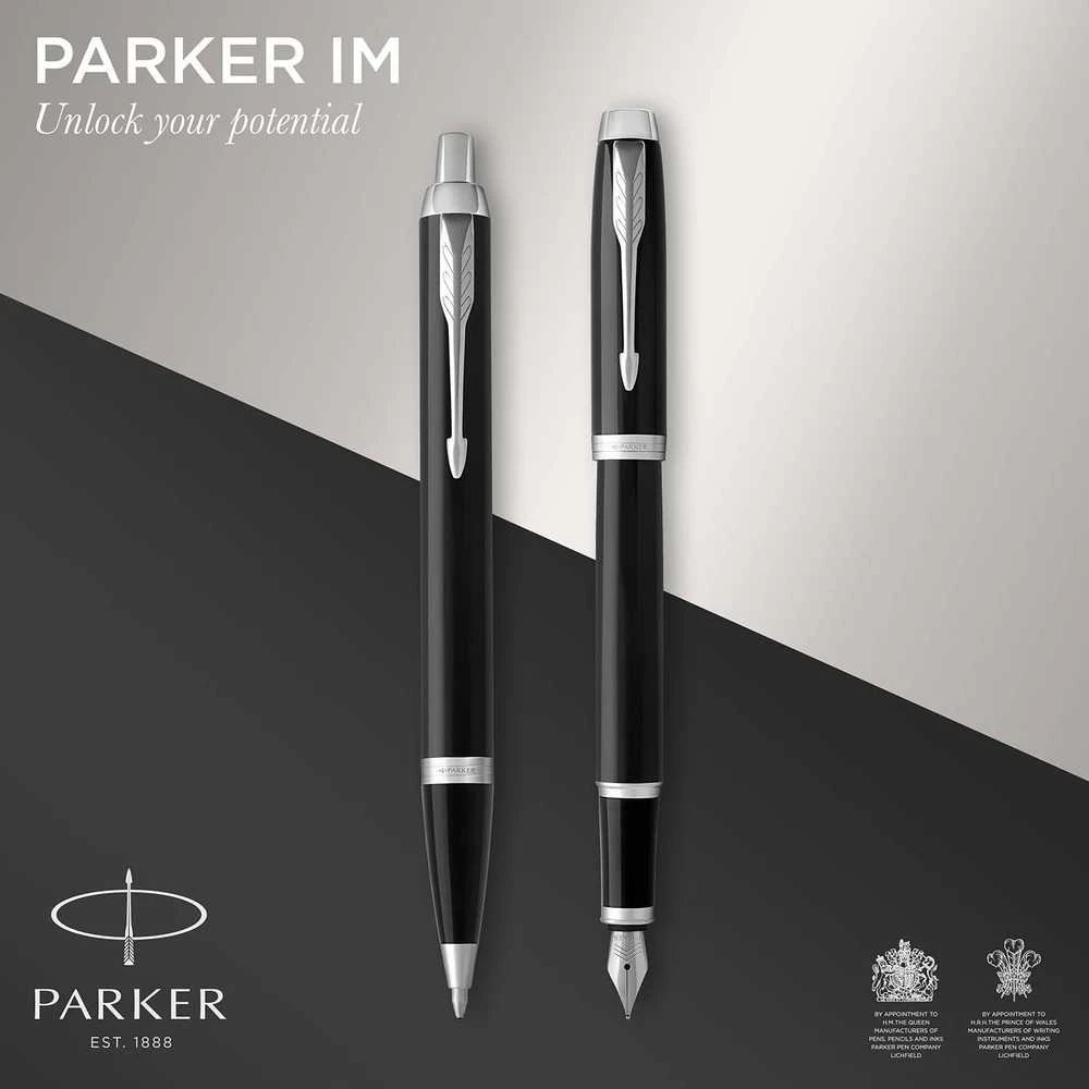 Parker plunksnakočio ir rašiklio rinkinys IM Juodas CT su dėklu ir dovanų maišeliu