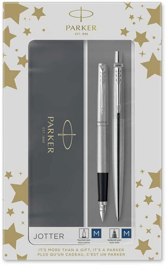 Parker Rinkinys: Plunksnakotis + Tušinukas Jotter Stainless Steel CT - 2093258