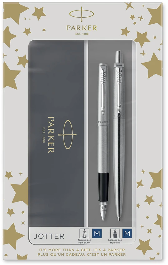 Parker Rinkinys: Plunksnakotis + Tušinukas Jotter Stainless Steel CT - 2093258