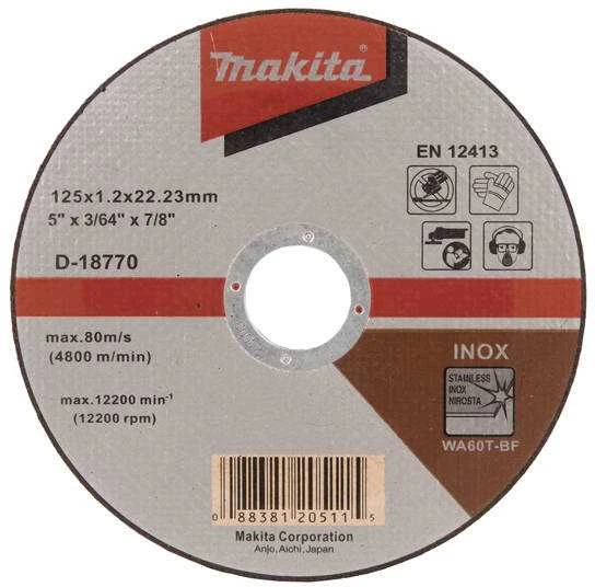 Pjovimo diskas Makita ner. metalui WA 60 T, 125x1.2x22.23