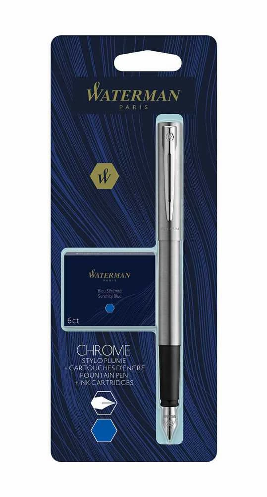 Plunksnakotis + 6 rašalo kapsulės Waterman Allure Chrome - 2135211