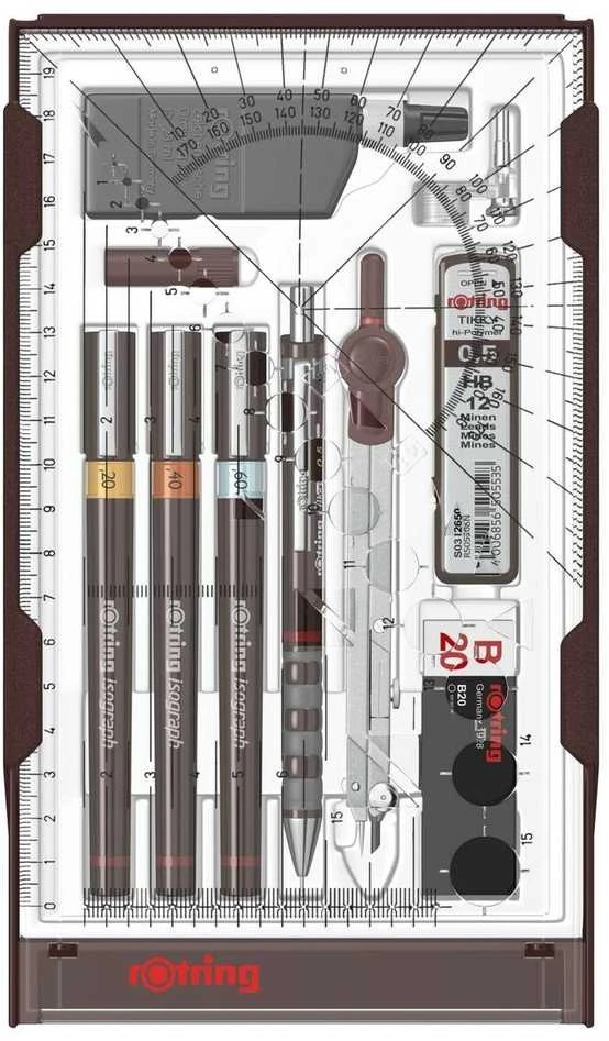 Rapitografai (izografai) Rotring Combi College 0,2 / 0,4 / 0,6 mm - S0699390