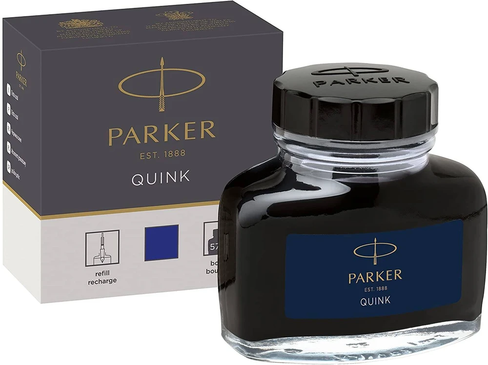 Rašalo buteliukas PARKER Quink papildymui, 57ml, mėlynas