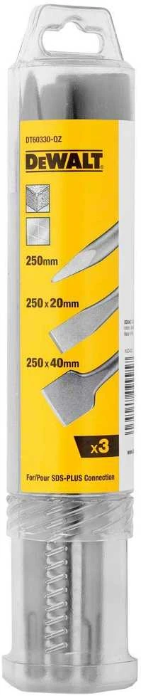 DEWALT Kaltas SDS KOMPLET 3 vnt. SZPIC + DŁUTA plokščias 20 i 40mm